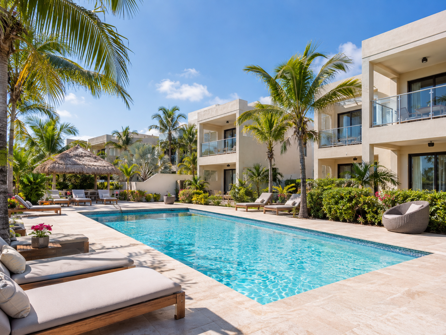 Familievriendelijk resort op Jan Thiel met groot zwembad en palmbomen